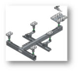 Rotary Universal Aggregate Support compatible with MG1 for secure vehicle component support during maintenance