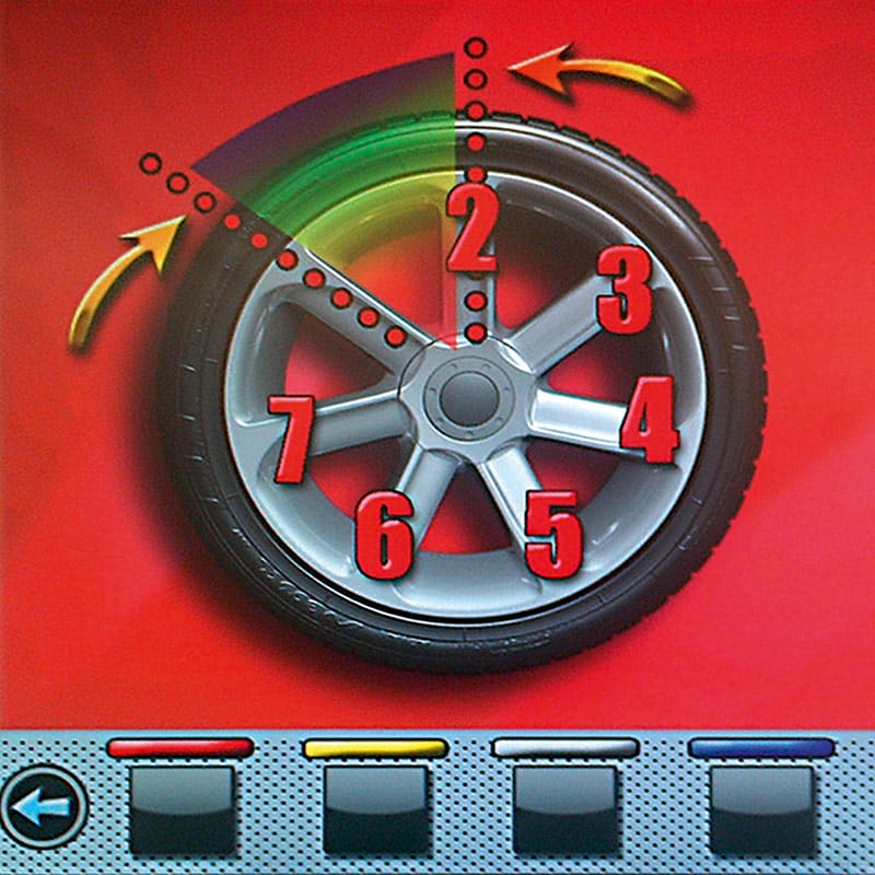 Rotary® Wheel Balancer – R180 | Pro 3D Auto Wheel Balancer Close-up of the control panel on Rotary R180 Pro 3D Auto Wheel Balancer
