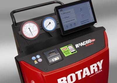 Rotary® R3AC60 | Automatic R1234yf AC Recovery Machine Control panel on the Rotary R3AC60 vehicle AC machine with automated functions