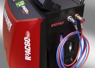 Rotary® R3AC60 | Automatic R1234yf AC Recovery Machine Side view of the Rotary R3AC60 vehicle AC machine showing compact and robust design