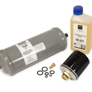 Rotary R3AC50 Maintenance Kit TM48003300 with filter, O-rings, and lubricating oil. Rotary R3AC60 and R3AC80 Maintenance Kit TM4800380 with filter and O-rings.