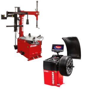 Rotary tire changer and balancer combo