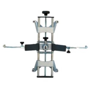 Rotary Self-centering 4 Point Clamps STDA46EU with quick locking units and ABS claws clamping 10"–24" wheels.